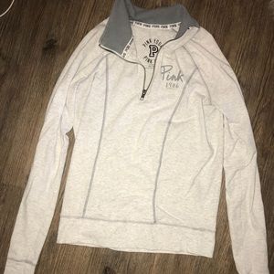 Light grey zip up from the PINK yoga line